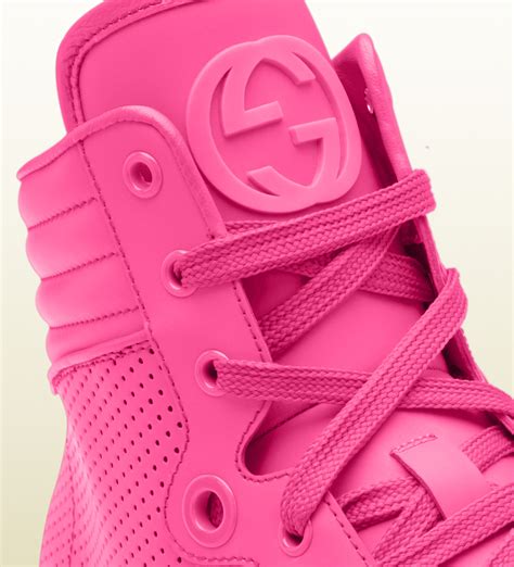 gucci pink sole shoes|pink gucci shoes high top.